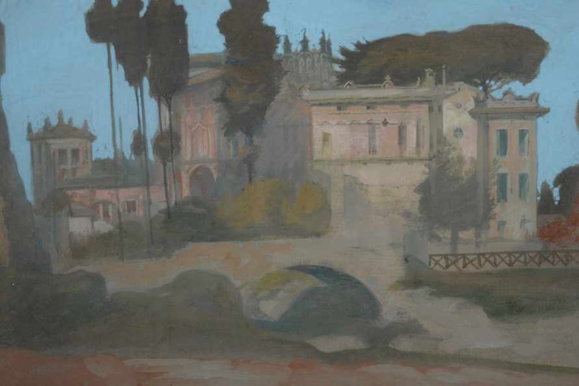 Villa Mills in Rom. August Garbe (Niedersächsischer Kunstmaler, Akademie der bildenden Künste - Bild 5 aus 5