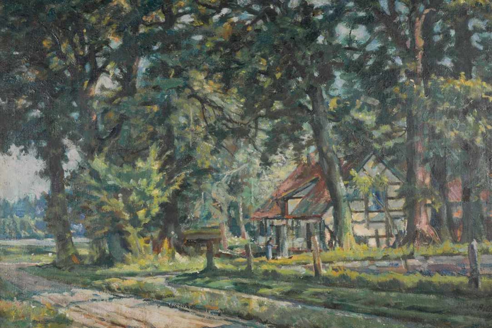 Sommerlich grüne Landschaft bei Isernhagen. August Garbe (Niedersächsischer Kunstmaler, Akademie der - Image 5 of 7