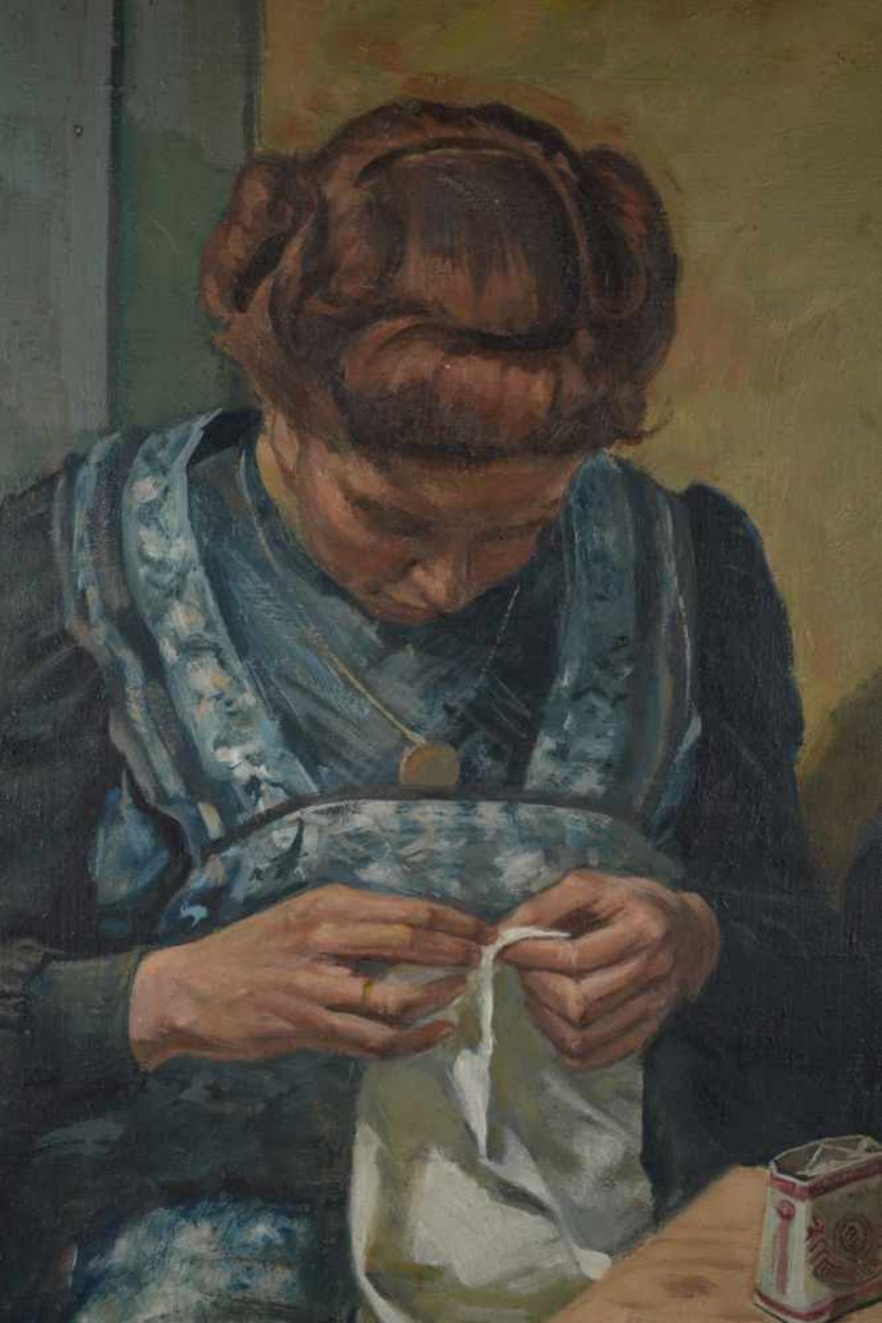 Dekorierter Fliegersoldat mit Ehefrau. August Garbe (Niedersächsischer Kunstmaler, Akademie der - Image 3 of 7