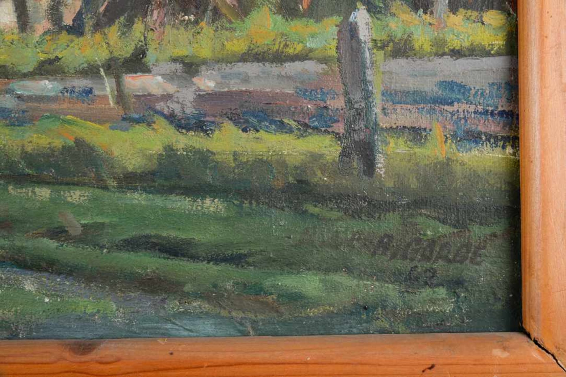 Sommerlich grüne Landschaft bei Isernhagen. August Garbe (Niedersächsischer Kunstmaler, Akademie der - Image 7 of 7