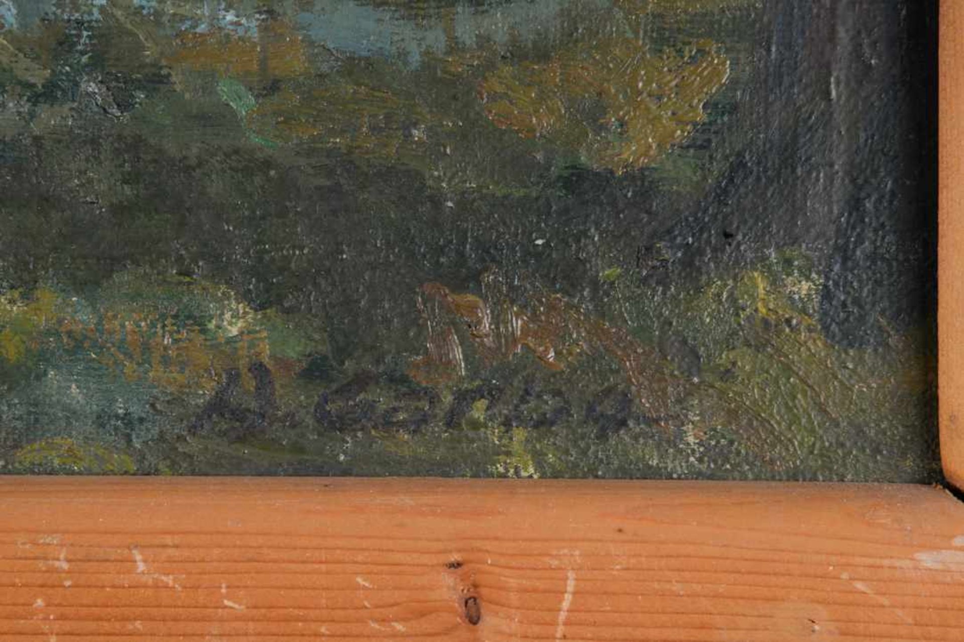 Gehöft, wohl bei Isernhagen, mit Hühnern. August Garbe (Niedersächsischer Kunstmaler, Akademie der - Bild 3 aus 11