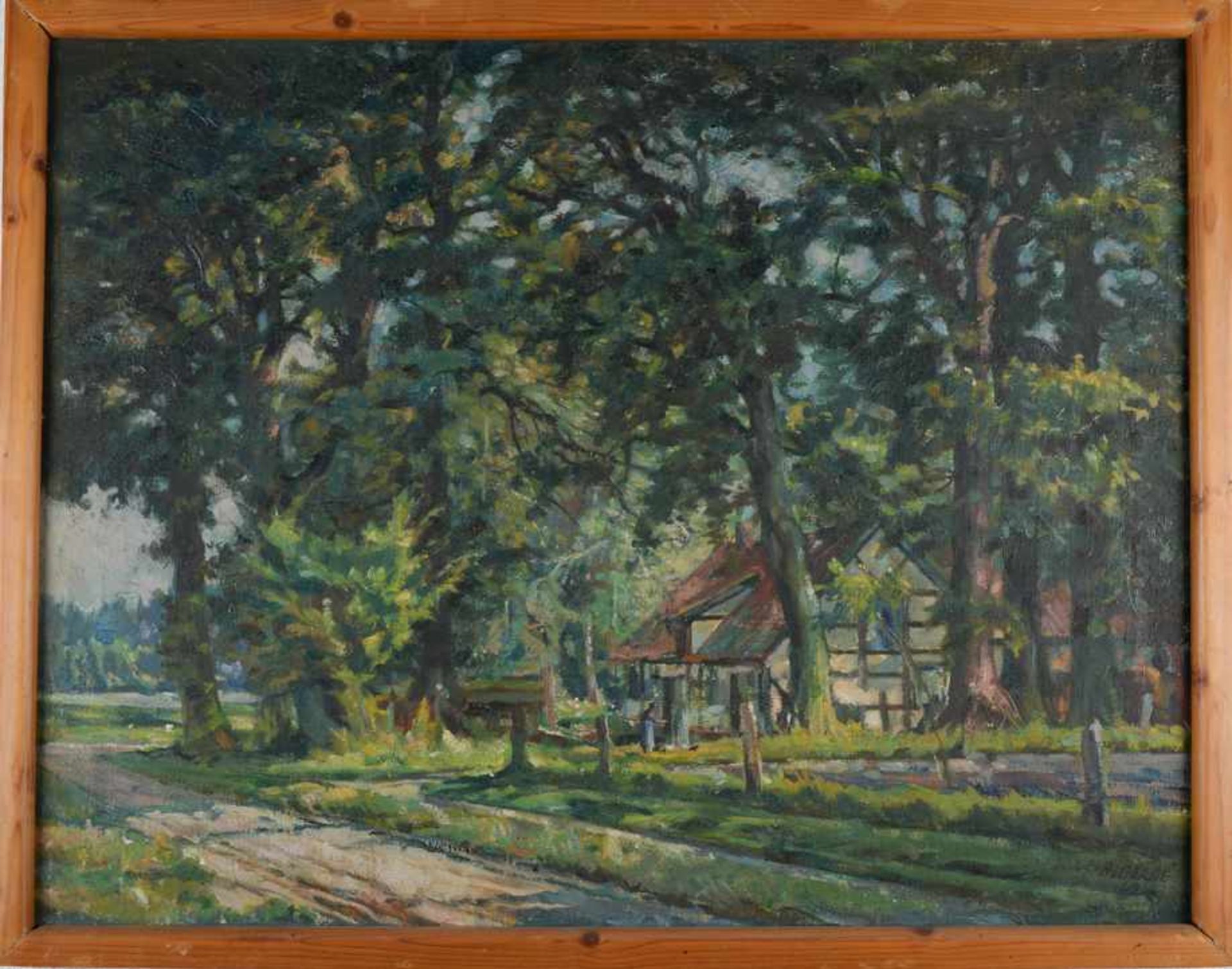 Sommerlich grüne Landschaft bei Isernhagen. August Garbe (Niedersächsischer Kunstmaler, Akademie der