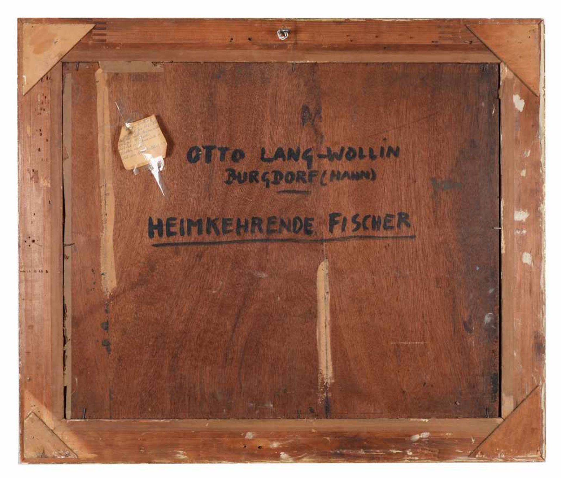 Heimkehrende Fischer. Otto -Lang-Wollin (1881 Kassel - 1958 Burgdorf) Öl auf Platte, unten rechts - Image 3 of 5
