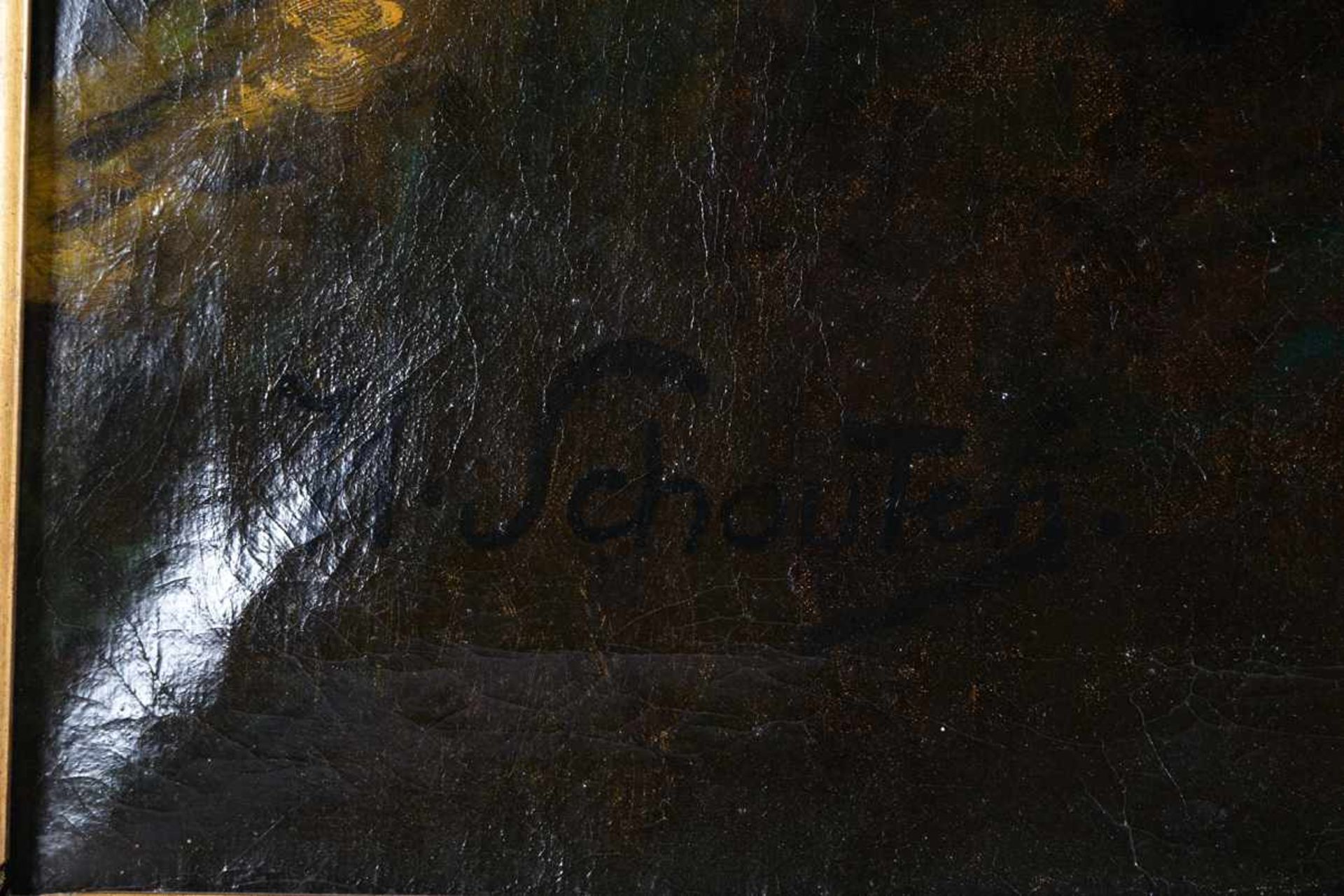 Zwei Adler mit gerissenem Erpel. Henry Schouten (1864 - 1927, Gent). Öl auf Leinwand, unten links - Image 5 of 8
