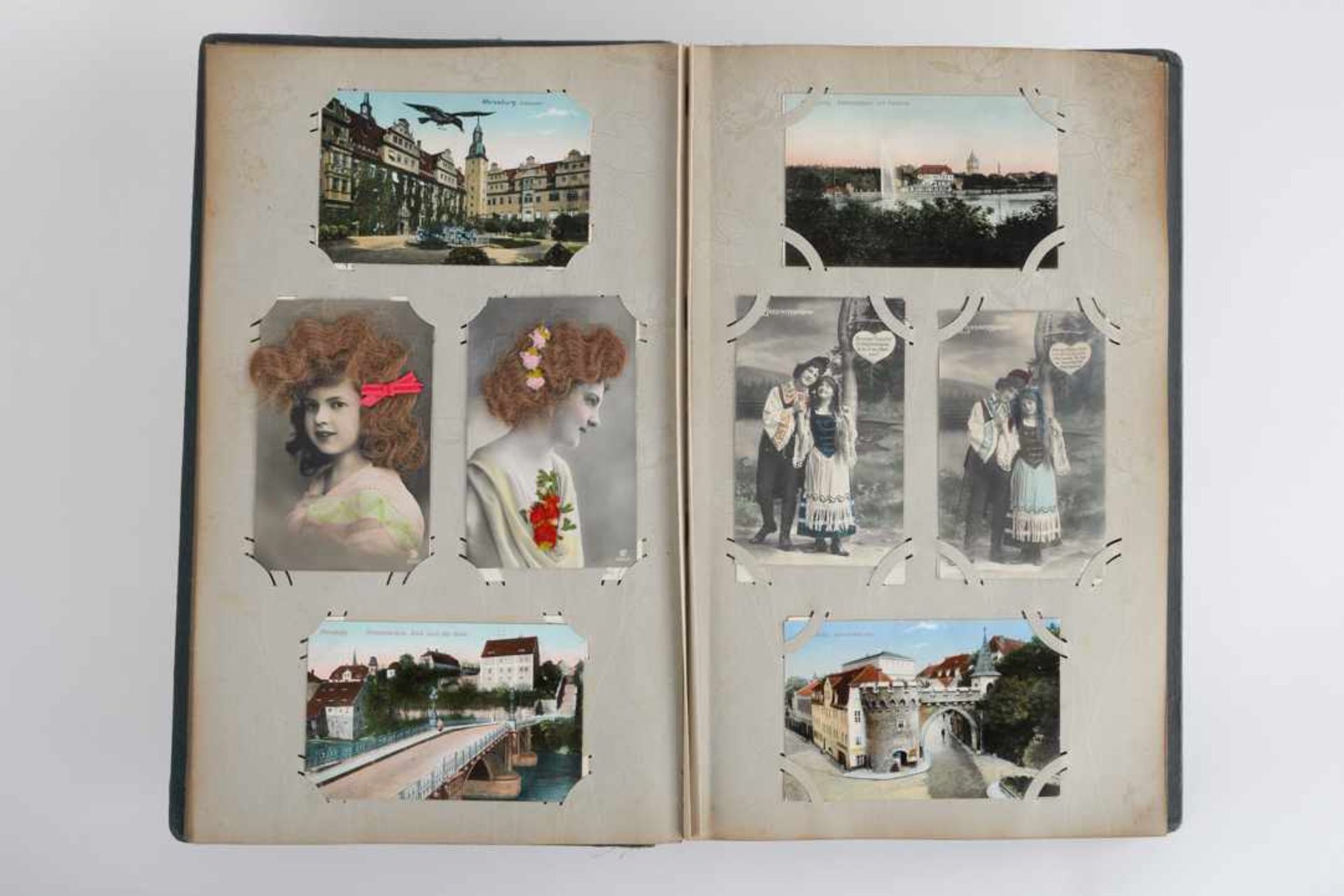 Jugendstilalbum Postkarten / Fotos. Gut gefülltes Album mit insgesamt 376 Postkarten und Fotos - Bild 5 aus 8
