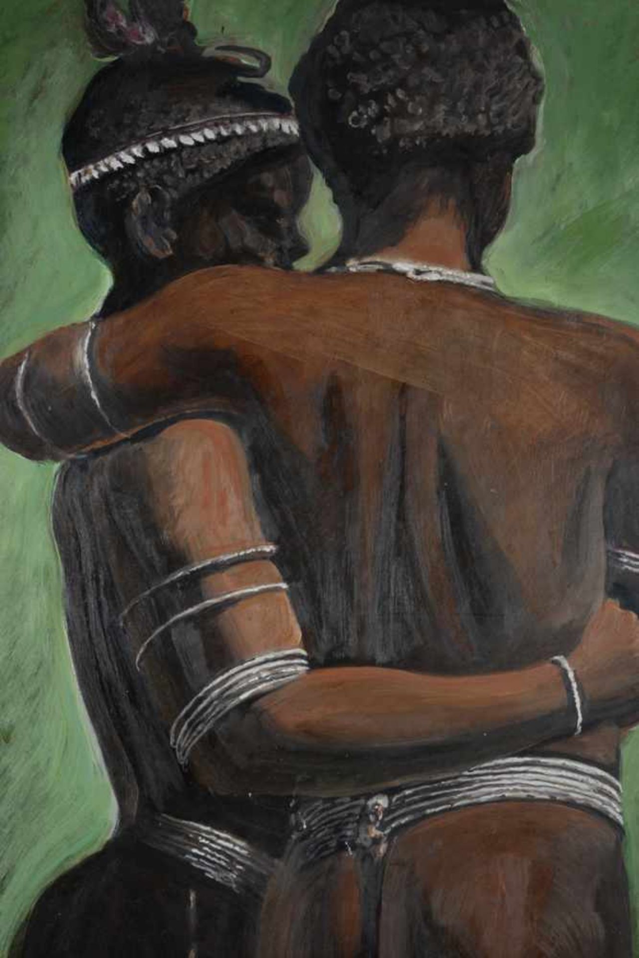 Zwei Afroamerikanerinnen. August Garbe (Niedersächsischer Kunstmaler, Akademie der bildenden - Bild 5 aus 7