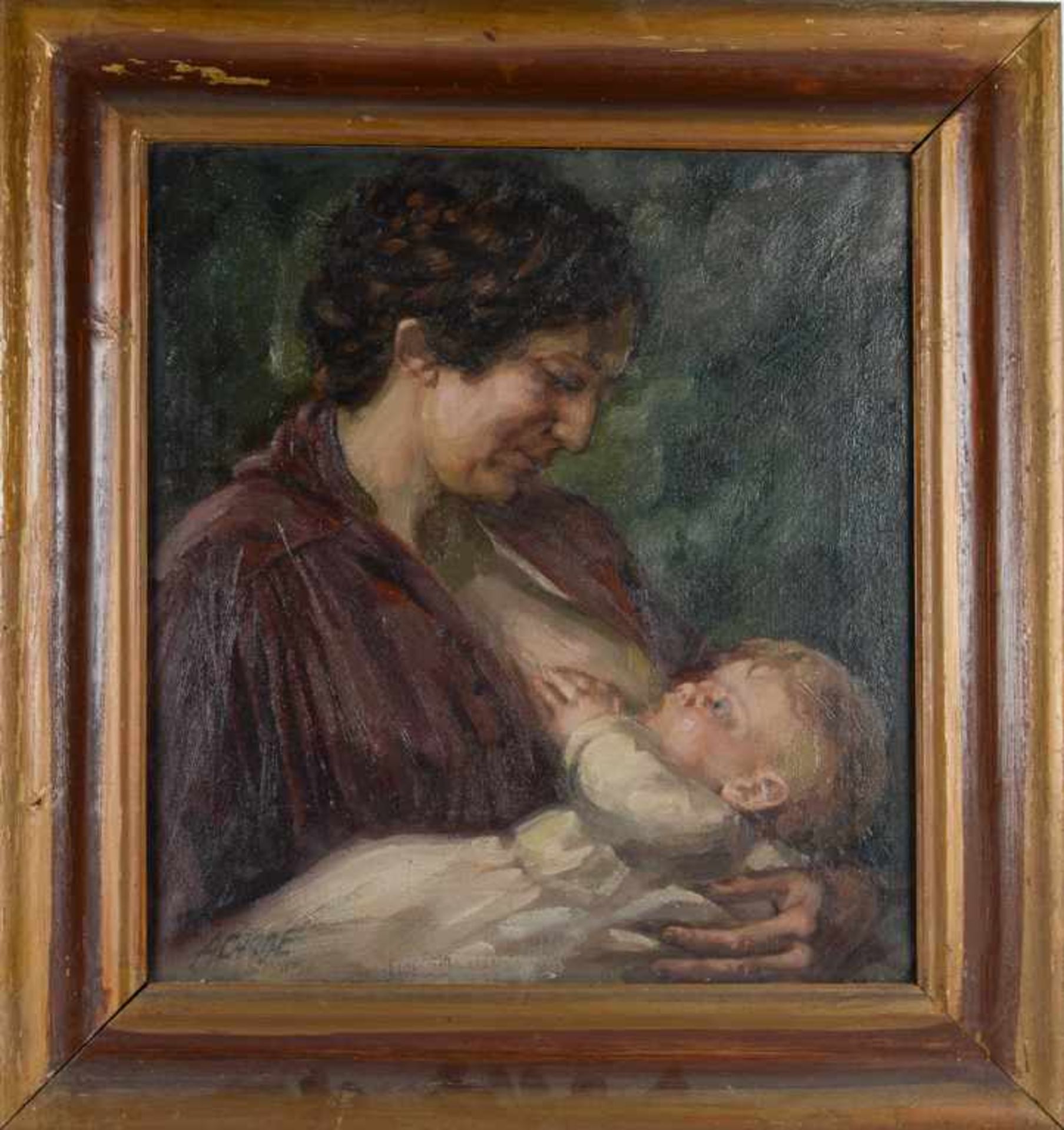 Stillende Mutter. August Garbe (Niedersächsischer Kunstmaler, Akademie der bildenden Künste