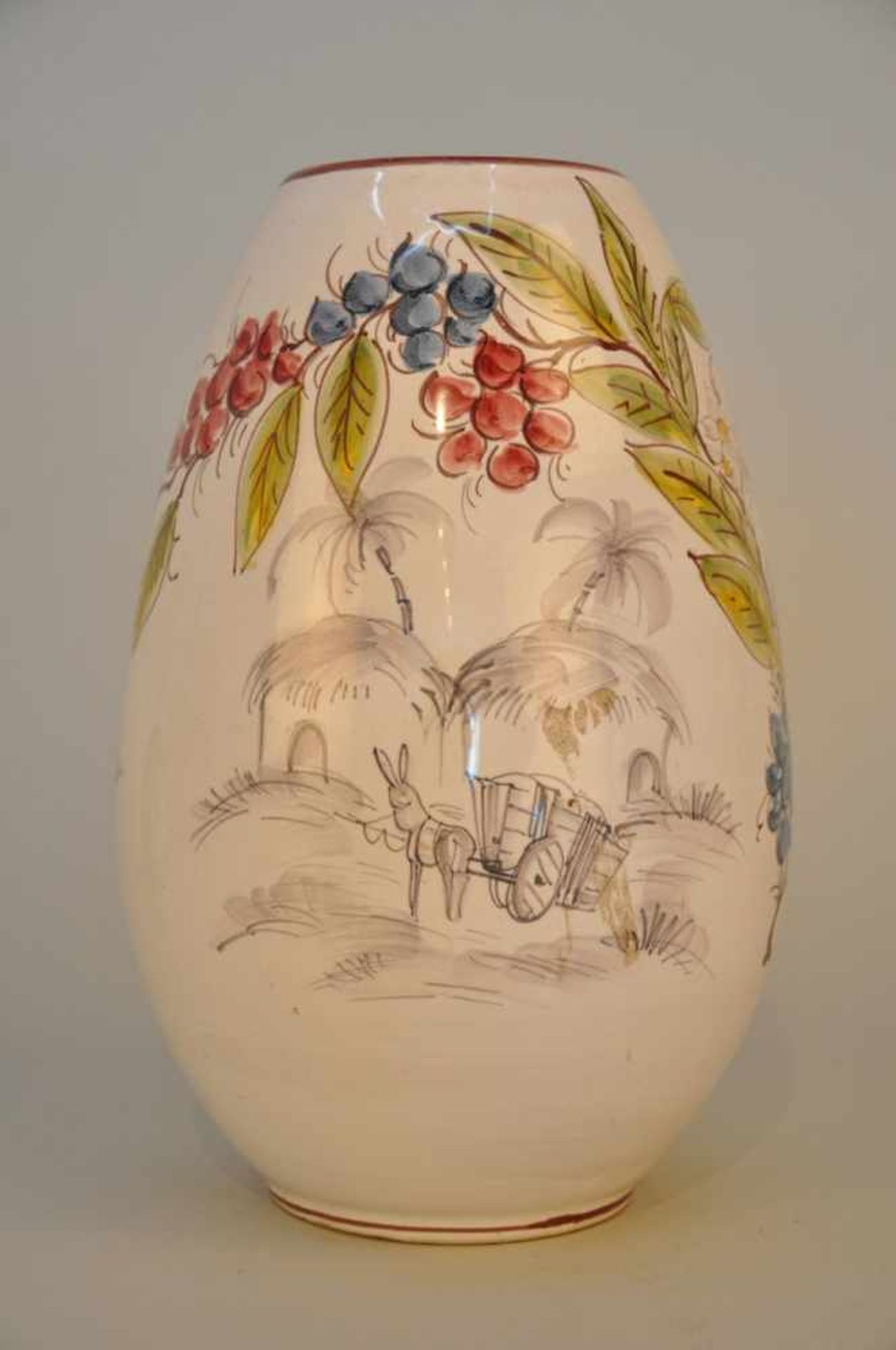Blumenvase "Machwitz Kaffee". Ulmer Keramik, 1950/70er Jahre. Höhe ca. 27 cm, Stand 8,5 cm. - Image 2 of 5
