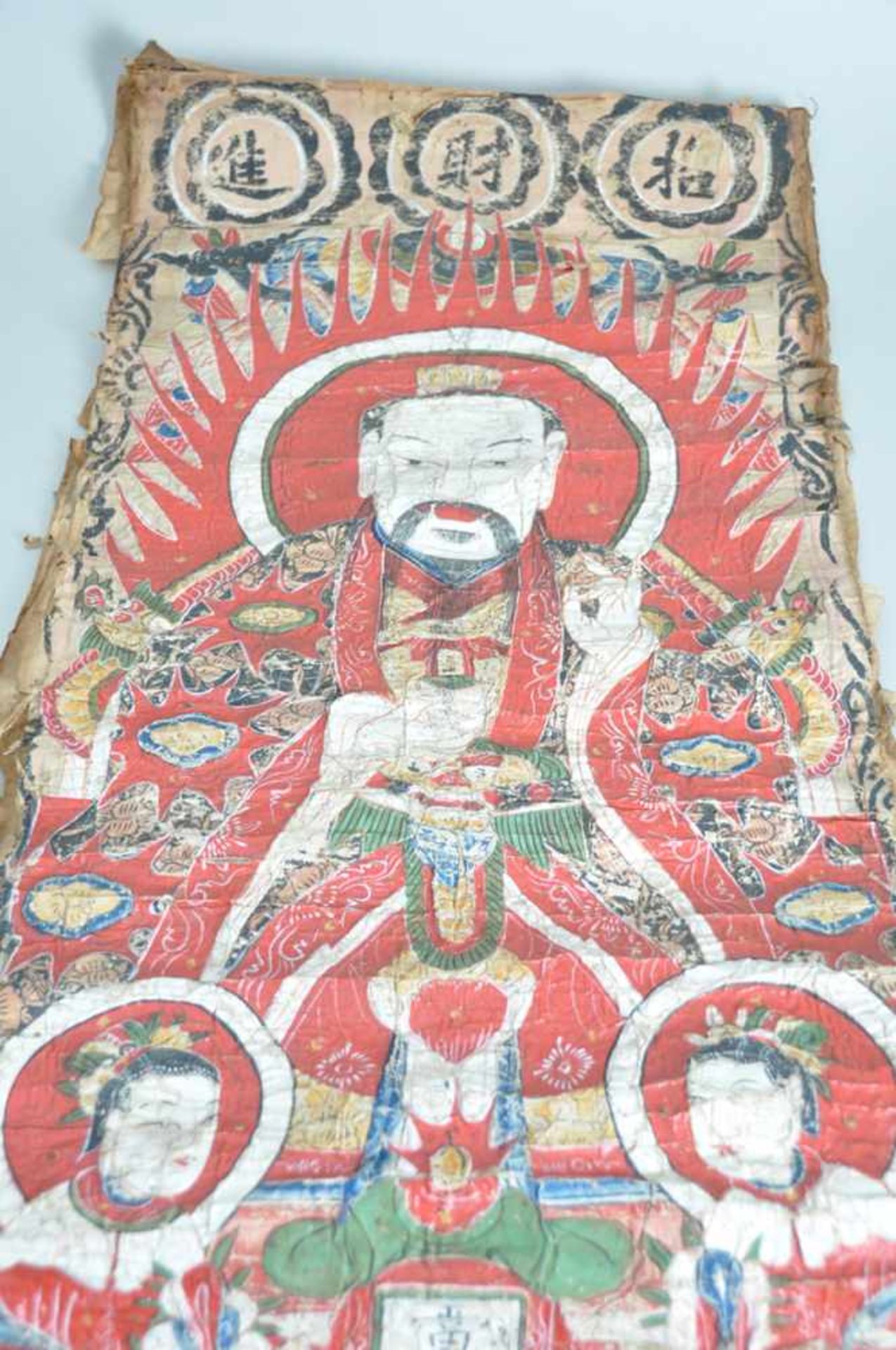 Thangka. Szenen aus dem Leben Buddha. 1. Hälfte 20. Jahrhundert, handgemalt. Maße des Motiv 46 x - Bild 2 aus 3