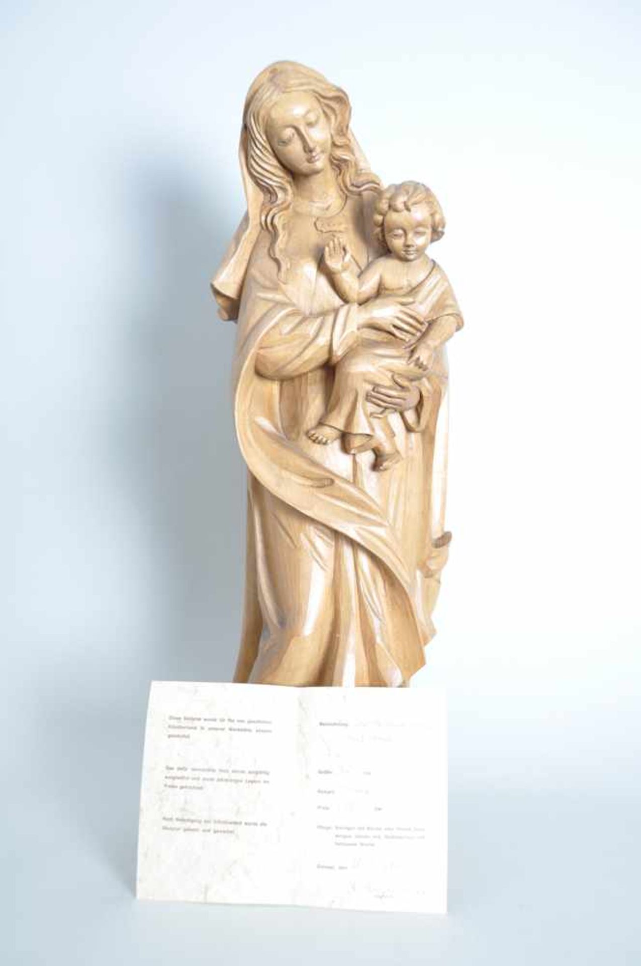 Madonna mit Christuskind. Max Kagerbauer, Zwiesel. (Holzschnitzer des 20. Jahrhunderts). Hochbarocke - Bild 3 aus 7
