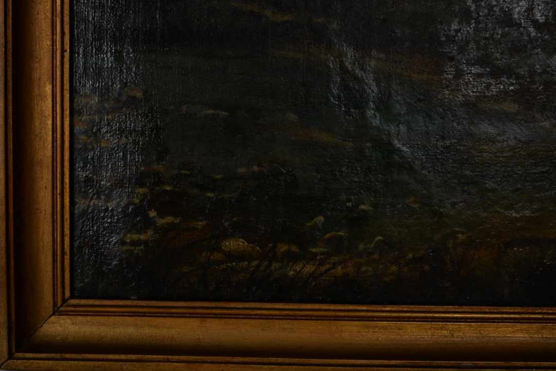 Ideallandschaft, 18. Jahrhundert. Altmeister-Gemälde, wohl Italien. Öl auf Leinwand, unsigniert, - Bild 2 aus 7