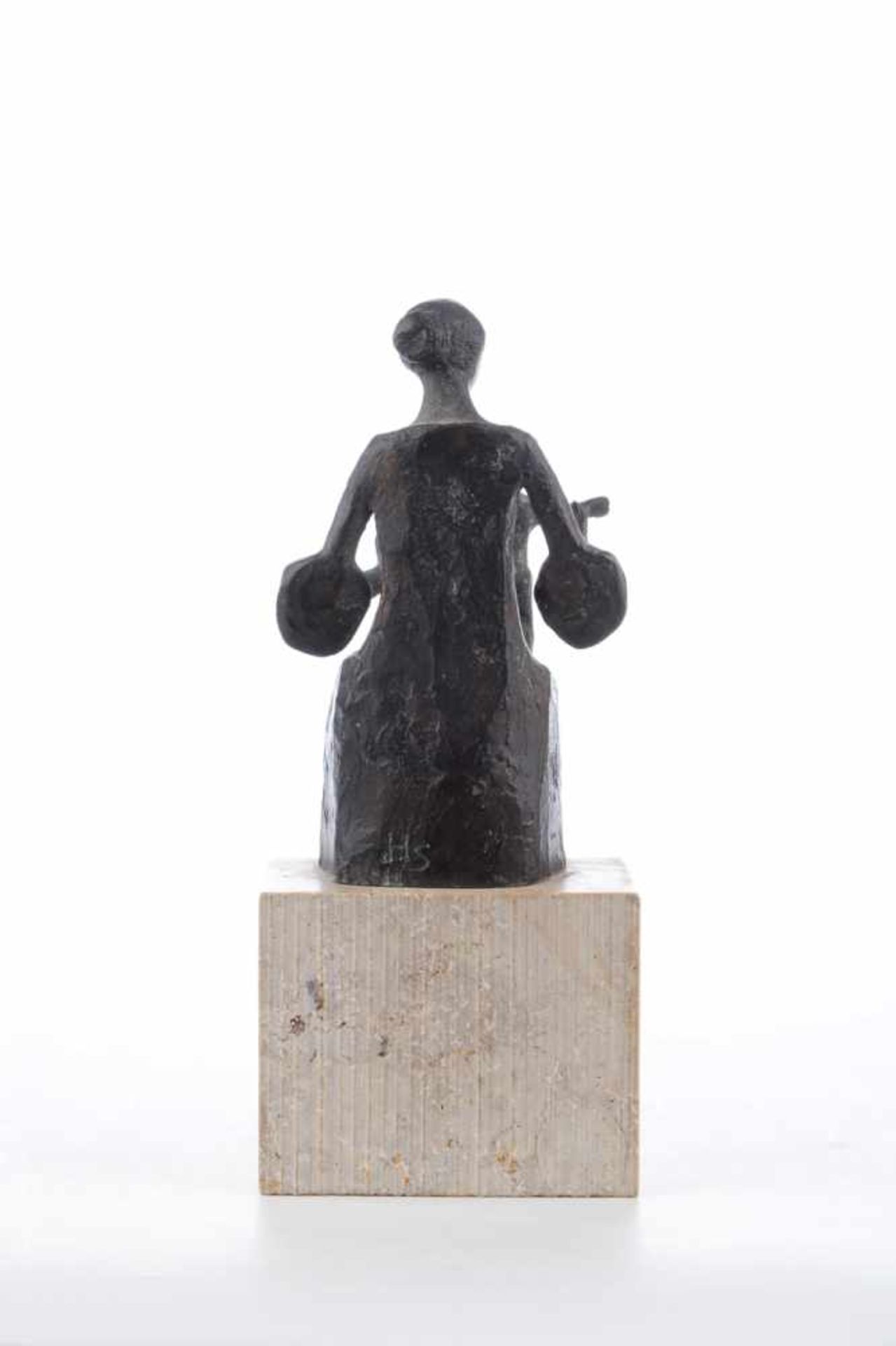 Mutter mit Kind.Hermann Schilcher jun. (1935 - 2011, deutsch). Bronze patiniert auf Steinsockel, per - Image 3 of 6