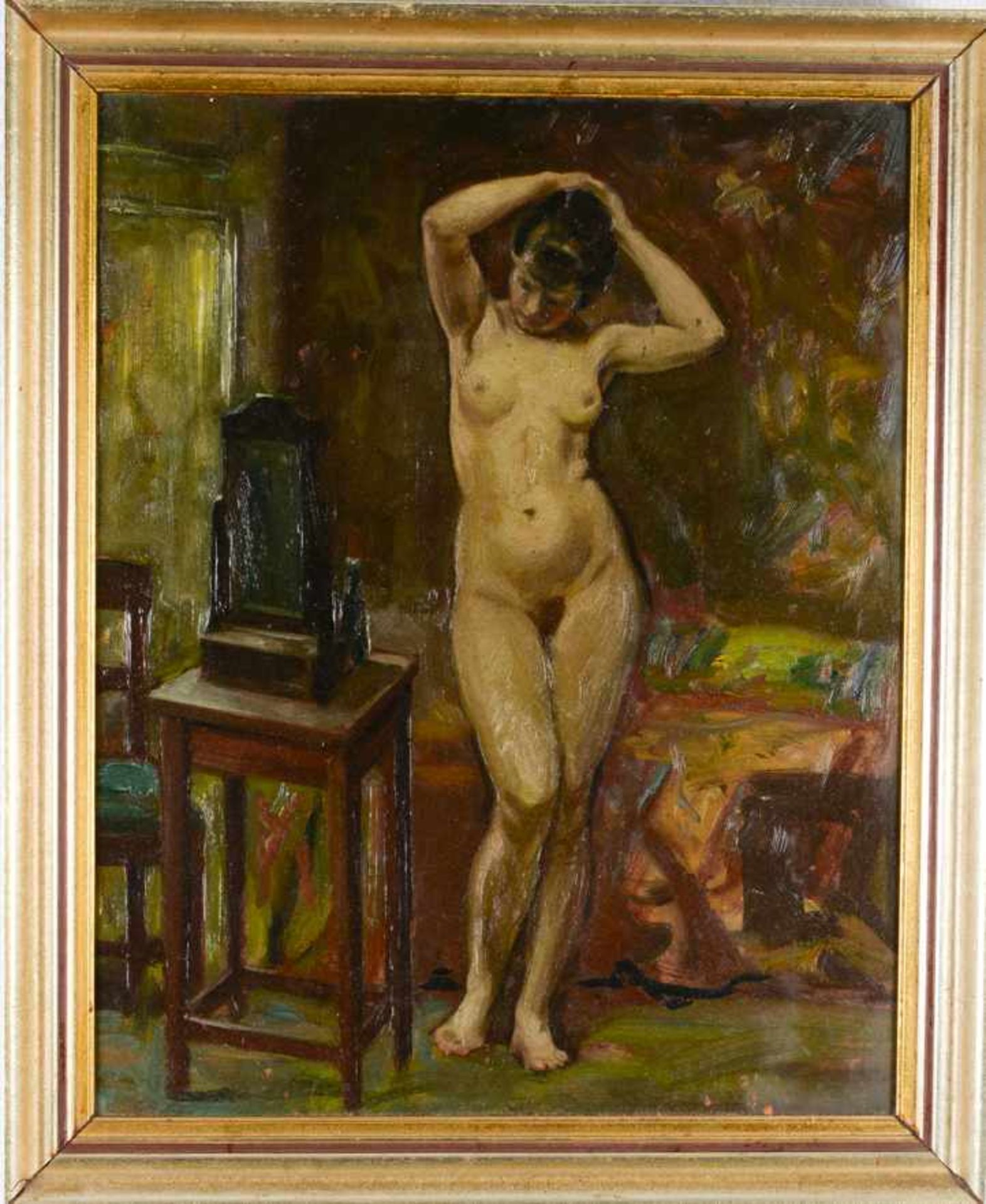 Impressionistischer weiblicher Akt.August Garbe (Niedersächsischer Kunstmaler, Akademie der