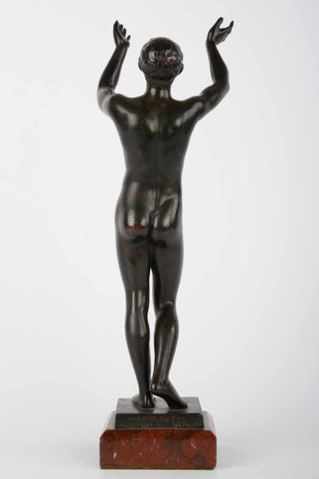 Der betende Knabe. Bronzeskulptur nach Boidas / Boedas. Grande Tour Objekt um 1900/10, ander Plinthe - Bild 2 aus 7