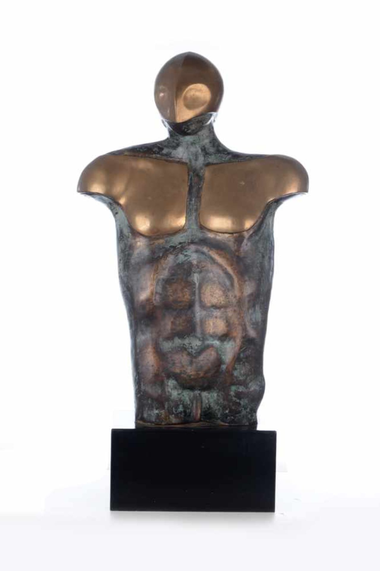 Männlicher Torso. Dusanka Jovic (*1944 Belgrad).Große Skulptur, expressive Darstellung eines