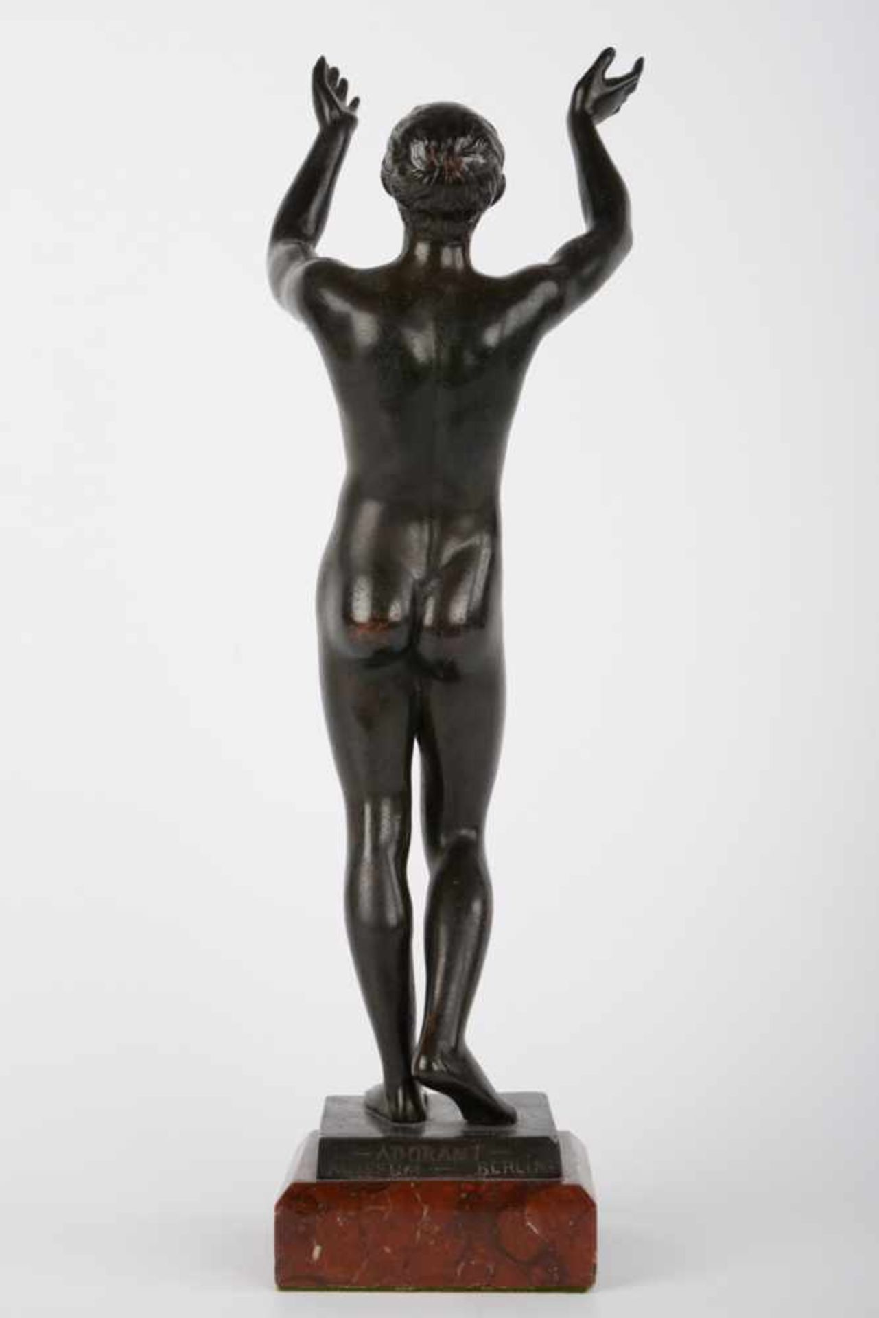 Der betende Knabe. Bronzeskulptur nach Boidas / Boedas. Grande Tour Objekt um 1900/10, ander Plinthe - Bild 5 aus 7