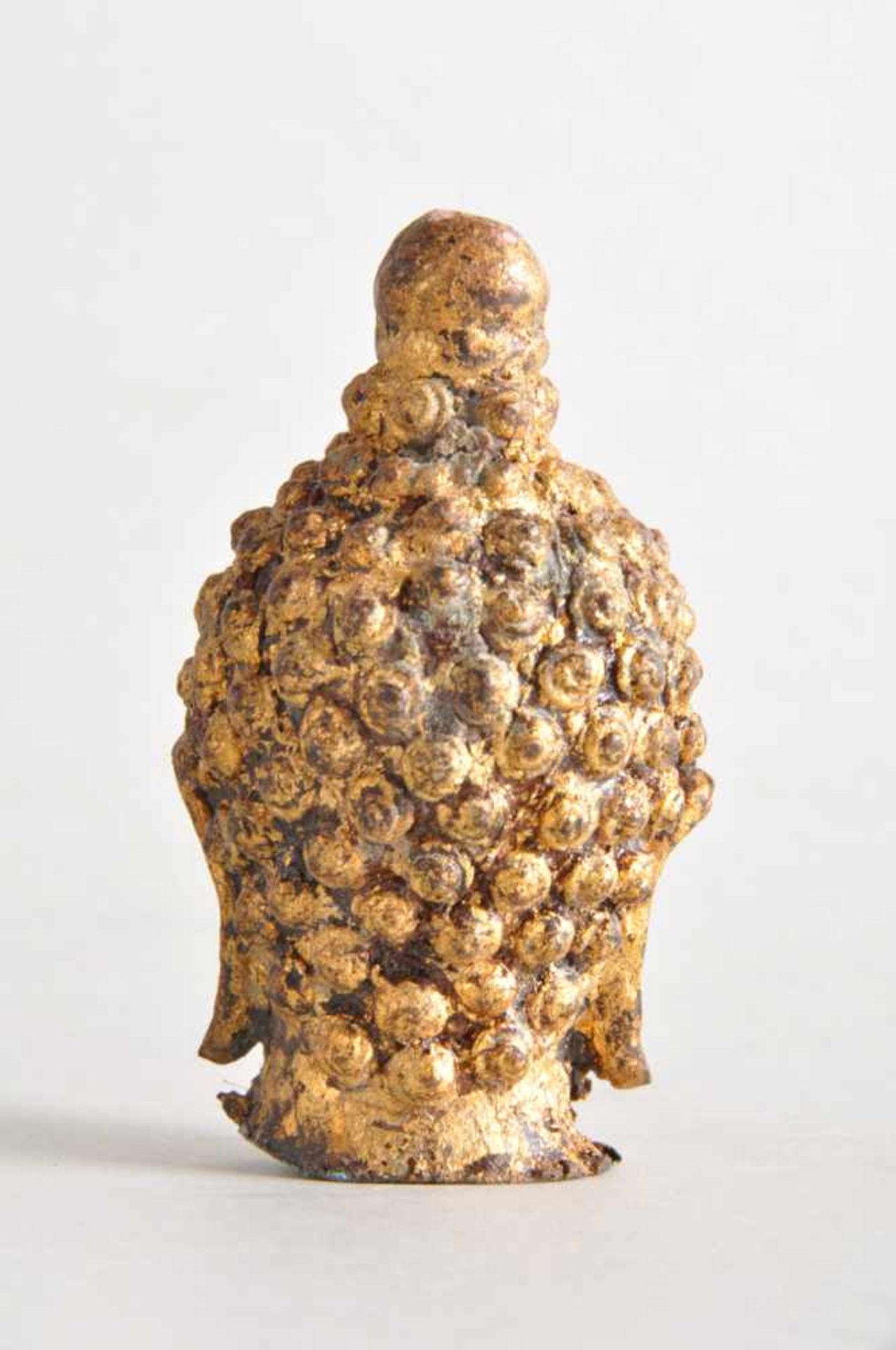 Buddha-Kopf aus Thailand / Siam.Buckellocken und Ushnisha. Antik, wohl frühes 19. Jahrhundert, - Image 2 of 5
