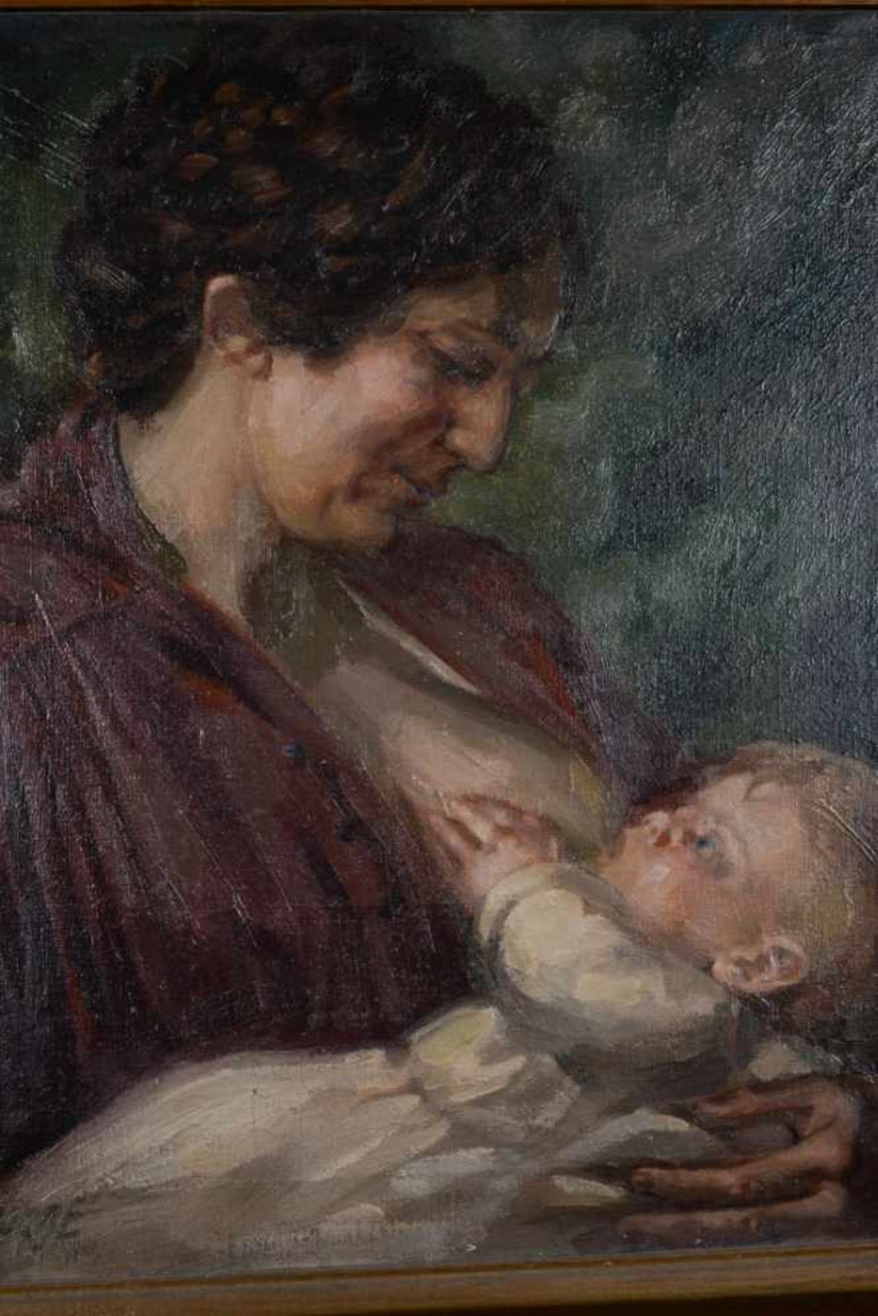 Stillende Mutter.August Garbe (Niedersächsischer Kunstmaler, Akademie der bildenden Künste München - Image 2 of 7