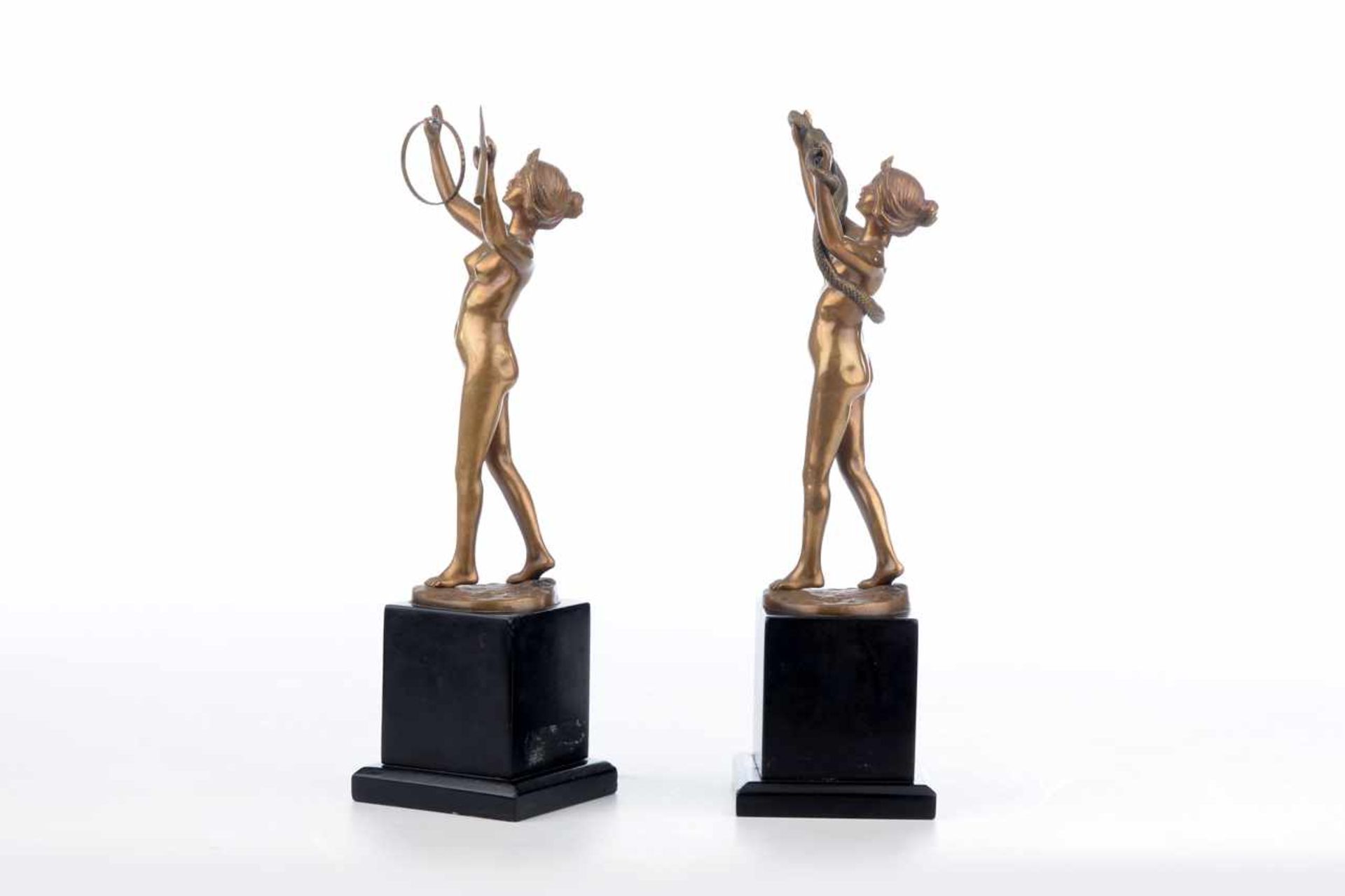 2 weibliche Akte, Bronzefiguren.Reni Palmier (19./10. Jahrhundert, Frankreich). - Bild 6 aus 7
