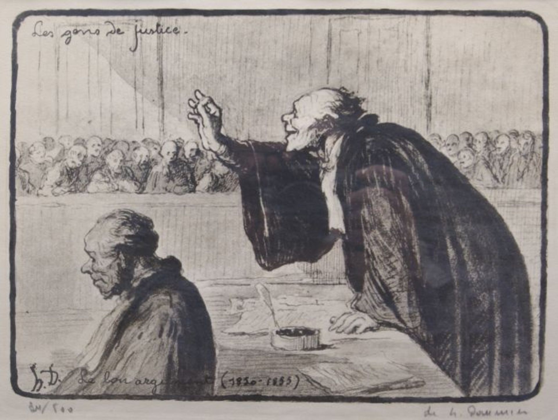 Honoré Daumier (1808 in Marseille - 1879 in Valmondis)"Le bon argument (1850-1855)", Radierung,
