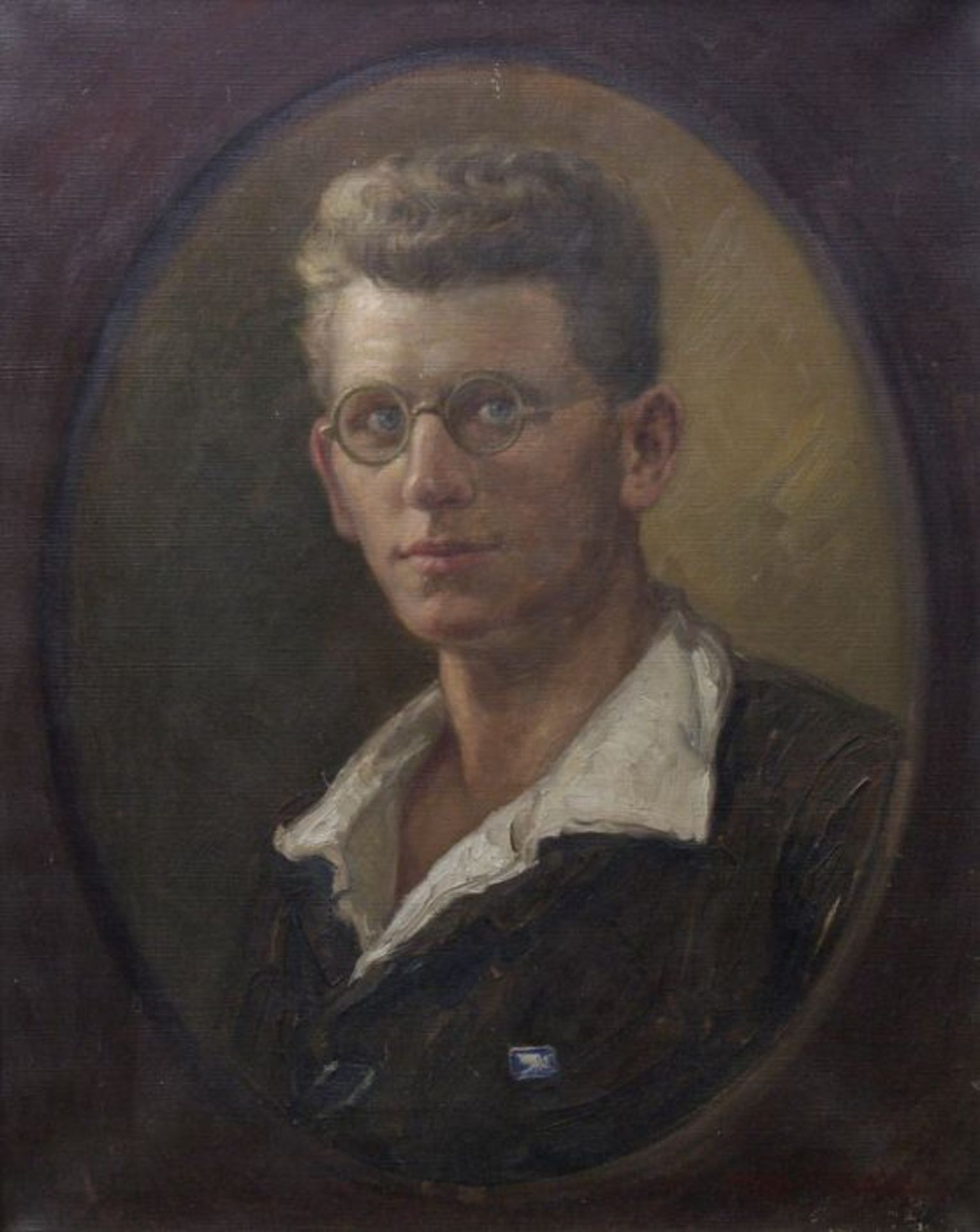 Karl WahlPorträt eines jungen Soldaten in Zivil, Öl auf Leinwand, um 1918, rückw. bez. "Arnold
