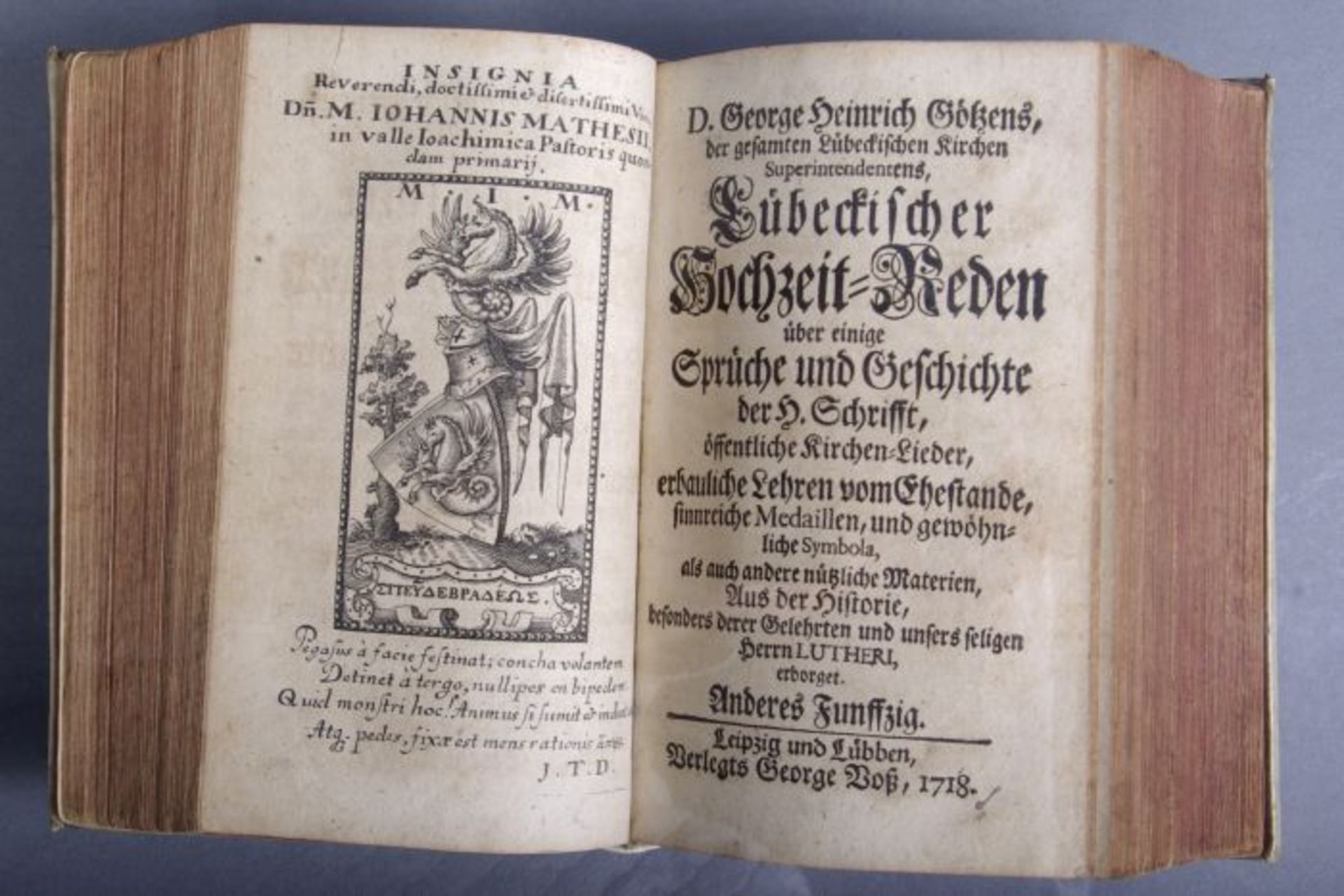 Heinrich George Götze (1667 in Leipzig - 1728 in Lübeck)3 Bücher in einem Band, "Lübeckische - Image 2 of 3