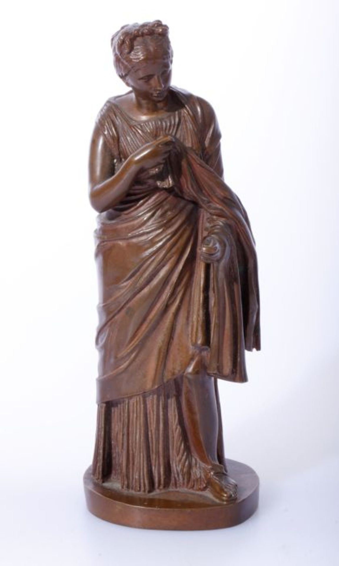 Anonymer BildhauerStehende Dame der klassischen Antike, Bronze, patiniert, Frankreich, Ende 19.