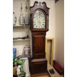 An early 19th Century oak and mahogany eight day longcase clock,