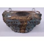 ****Ex Luddington Manor****A 19th Century Indian carved hardwood column cap,