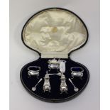 A Birmingham 1921 full cruet set in presentation box - John Perry Ltd.