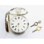 Thomas Russell of Lancaster, a George III silver pair case pocket watch,