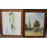 Two watercolours, comprising 'AD.