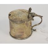 George V silver drum mustard po,