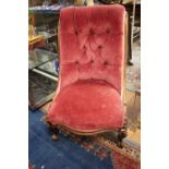 ****Ex Luddington Manor****A 19th Century mahogany framed spoon back nursing chair,