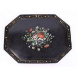 ****Ex Luddington Manor****A large oblong octagonal papier mache tray,