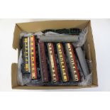 A large collection of Triang/Hornby 00/HO model railway rolling stock, coaches, wagons etc,