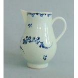 A Liverpool Porcelain Blue and White Milk Jug Date circa 1780 Size 10 cm high approx