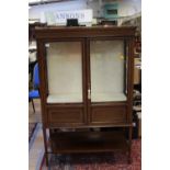 An Edwardian mahogany display cabinet, fitted with two doors,