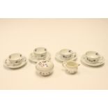 A Staffordshire Pearlware toy tea set including four cups and saucers,