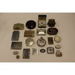 Cased mirrors, purses, pill boxes cigarette cases (1 bag) hip flask,