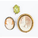A 19th century shell cameo brooch mounted in silver frame,