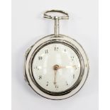 John Heapy of Stockport, a George III silver pair case pocket watch, 3.