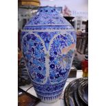 ****Ex Luddington Manor****A large Middle Eastern turquoise and blue glazed floor vase, AF,
