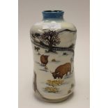 A Moorcroft vase in Winter Feed pattern, 1st quality vase,