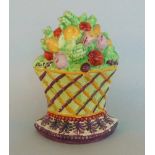 A Staffordshire Pottery Furniture Rest in the form of a fruit basket,
