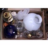 A collection of oil lamp parts (1 box)