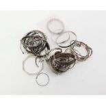 A quantity of silver bangles and bracelets (31)