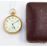 An 18ct gold J W Benson Ltd, London pocket watch, with a case diameter of approx 50mm,