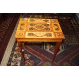 A Sorrento ware musical sewing box