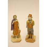 James Hadley for Royal Worcester, two blush ivory figures, Rd. No. 27571, peasant girl and No.